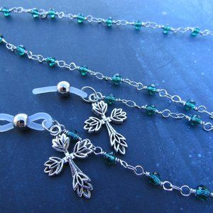 Leafy Forest Witch Branch Cross Glasses Chain